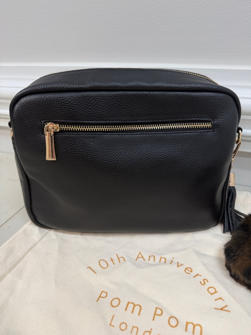 Pom Pom London City Plus Bag Leopard Print Faux Fur Black Bundle! - Picture 8 of 15